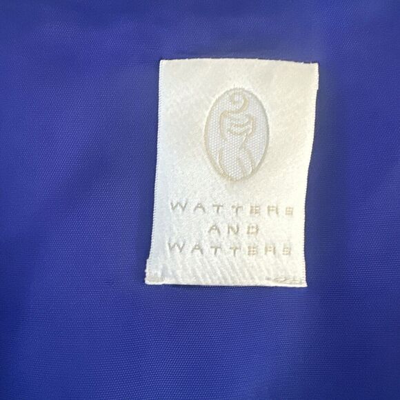 Watters & Watters Sz 20 MOB MOG Long Gown & Blazer Cobalt Blue Sheath Embroidery - Picture 16 of 16